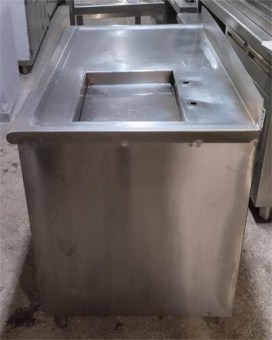 Πόστο Σερβιτόρου 120x70x86Cm Ανοξείδωτο Με Γούρνα & 2 Συρτάρια Μεταχειρισμένο